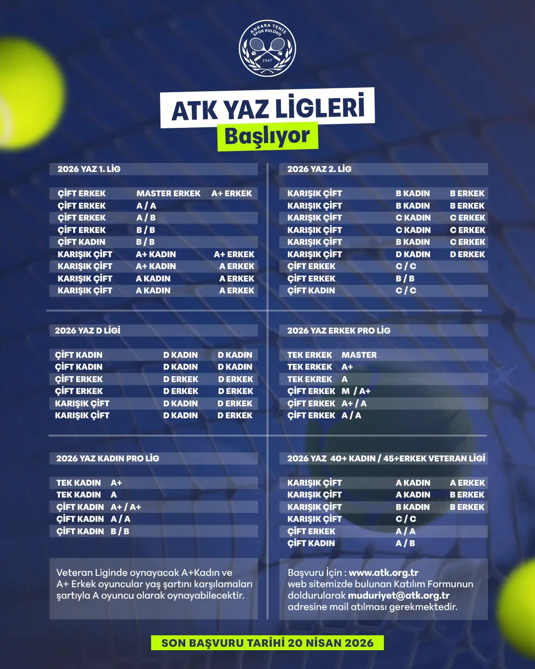 ATK 2026 Yaz Ligleri Başlıyor!